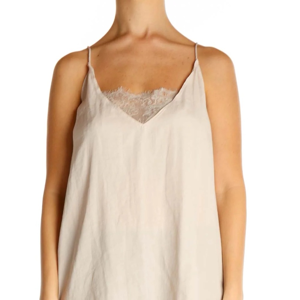Light Pink Lace Trim Cami Top